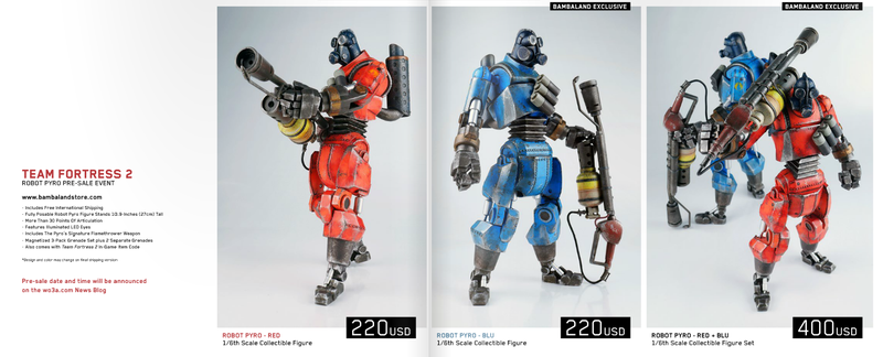 Illustration for article titled Glamor Shots Of The New Team Fortress 2 Robot Pyro Figures